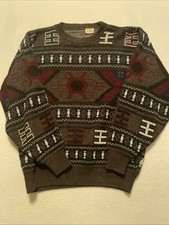 Vintage Aztec Design Sweater Sears Made In USA Crewneck Pullover