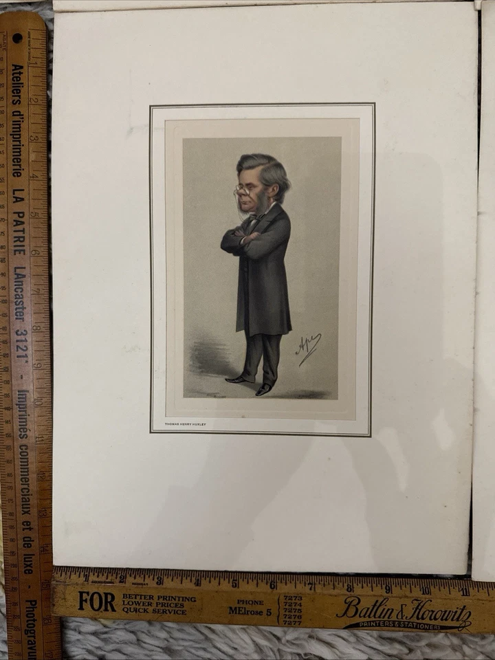 古董名利场石版画 7 件间谍版画猿签名复古 — 第 4/4 张图片