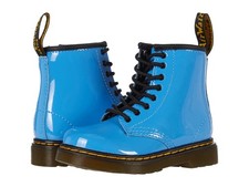 Sz Dr. Martens 1460 Lace Up Fashion Boot Toddler Mid Blue Patent Lamper 8 U..