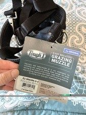 NWT Tough 1 Grazing Muzzle for Mini Easy Breathe Nylon Halter Black