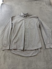 Chaps Men's Classic Fit Button-up Dress Shirt Gray Houndstooth Pattern Size 16.5