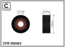 500403 Caffaro Idler/Guide Pulley, V-ribbed Belt for Dacia Ford Mitsubishi