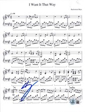 AJ McLean Signed I Want it That Way Sheet Music Backstreet Boys Auto Beckett