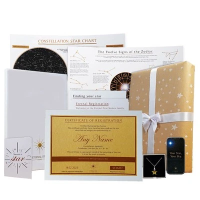 ETERNAL STAR NAMES Name A Star Gift Set – For Mum, Dad, Grandparents, Birthdays or Xmas
