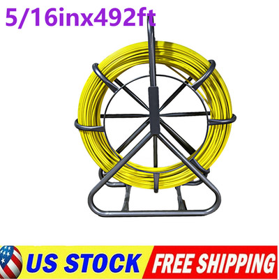  Fish Tape Puller Fiberglass 492ft 5/16in Wire Cable Running Duct Rodder System
