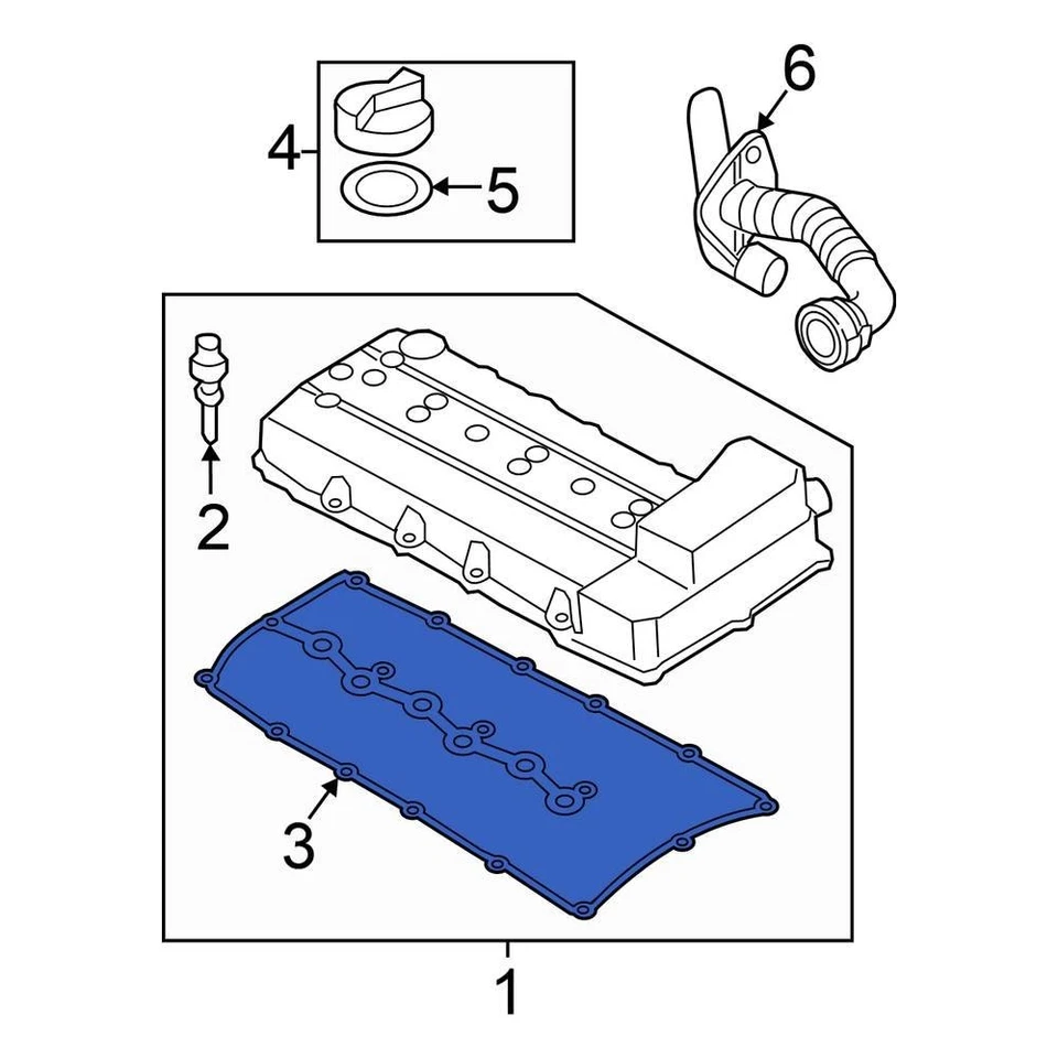 For Volkswagen Passat 2006-2018 Volkswagen 03H103483E Engine Valve Cover Gasket Foto 2 de 4