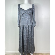 ASTR the Label Maxi Dress Womens Large Blue Floral Excellent ADR101134 Smocked