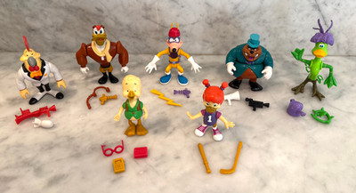 Lot of (x7) Playmates DARKWING DUCK Figures - ALL COMPLETE! Megavolt Gosalyn Etc