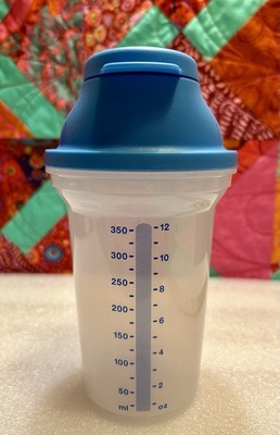 Tupperware JUNIOR Multi SHAKER Sheer +Blue LID 12 OZ Mix STORE Salad Dressing +