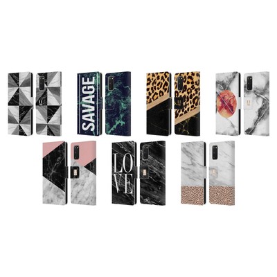 HEAD CASE DESIGNS MARBLE TREND MIX LEATHER BOOK WALLET CASE FOR SAMSUNG PHONES 1