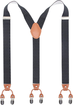 Men s Y-Shaped Heavy Duty Suspenders   6 Metal Clips, Elastic Straps