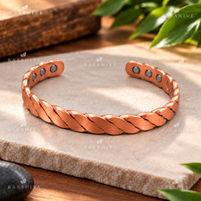 100 Copper Bracelet Handmade Braided Magnetic Bracelet Arthiritis Pain Therapy
