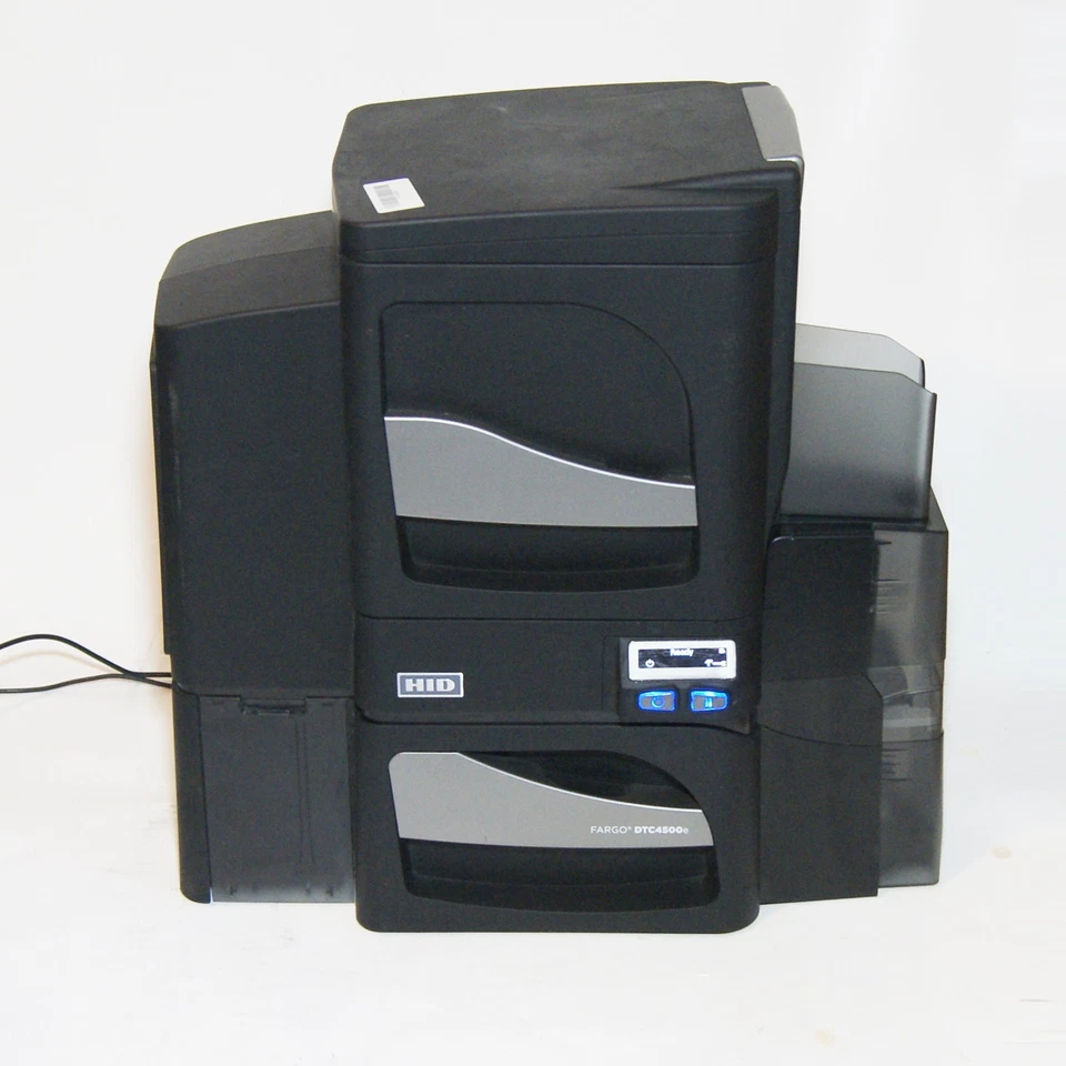 Fargo DTC4500e Dúplex Impresora de Tarjetas de Identificación/Laminador/Codificador Paquete de Suministro PL Foto 3 de 4