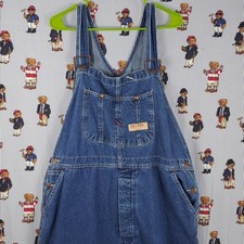 Vintage BIG MAC Square Bak bib carpenter wide leg denim workwear overalls 44-30