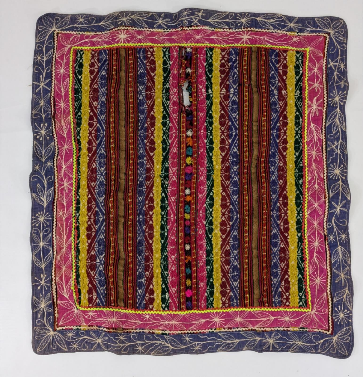 Vintage Traditional Guatemalan Mayan Handwoven Textile 34x31in