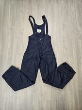 VTG  Ski Trails Snow Bib Overalls Pants Size 28 Blue Nylon Insulated R.O.C.