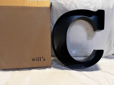 Black Metal 3D Letter Sign - Letter C - 12.25  x 10.5  