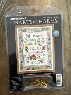 Dimensions Charts & Charms GIFTS OF FRIENDSHIP #72734 Chart w/Charms 11'' x 14''