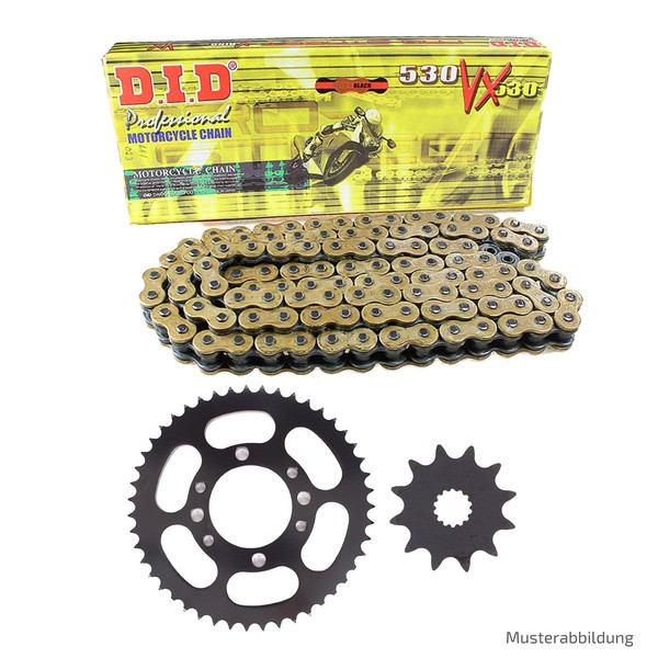DID Kettensatz Gummiert FüR Kawasaki Z J 400 1979-1983 Mit Kette VX Niet Gold/St-image