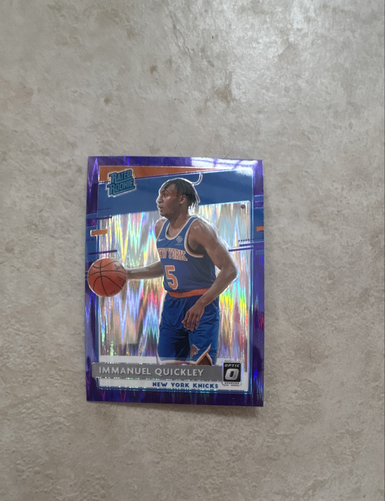 2020-21 Panini Donruss Optic -  Immanuel Quickley #175 Purple Shock Prizm (RC)