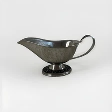 Vintage Oneida Custom Stainless Gravy Boat Floral Pattern