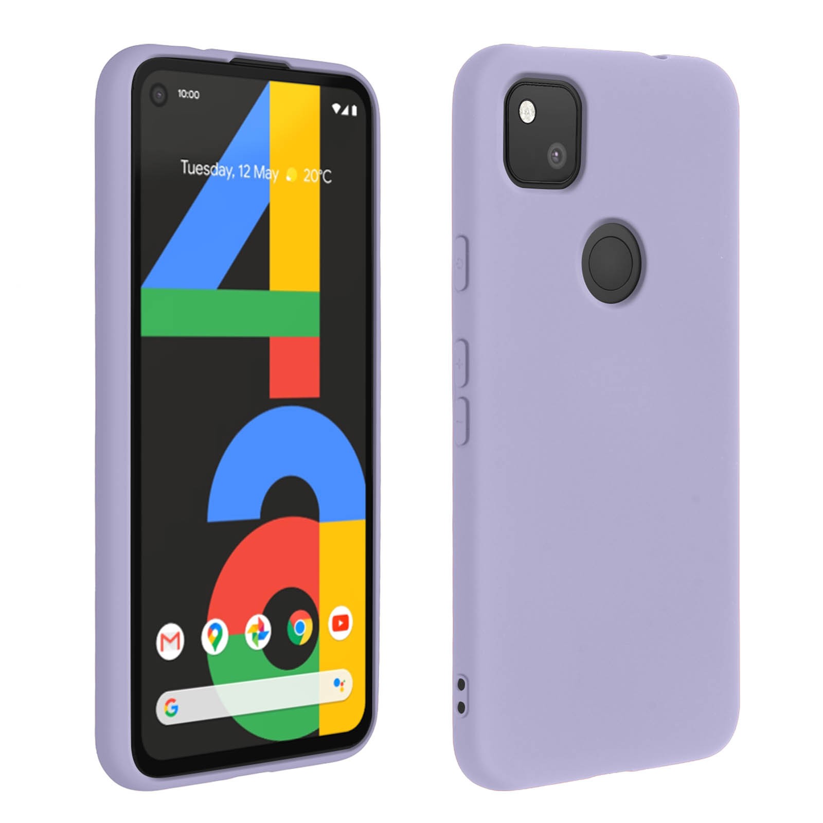 Housse de téléphone Google Pixel 4A violette en silicone semi-rigide