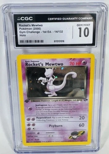 Pokémon Rocket's Mewtwo 1st Edition Gym Challenge Holo CGC 10