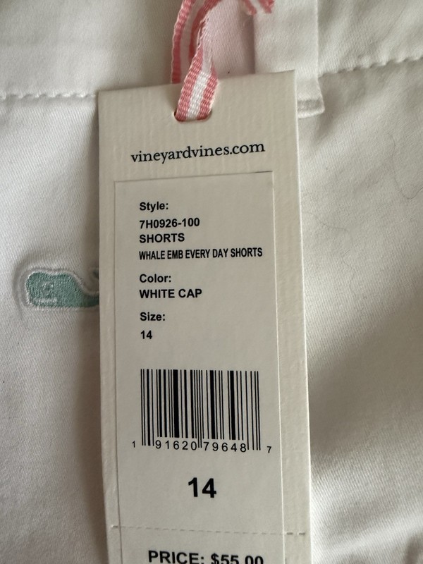 Vineyard Vines Whale Emb Every Day Shorts Girls 14 White Whale Print 7H0926-100