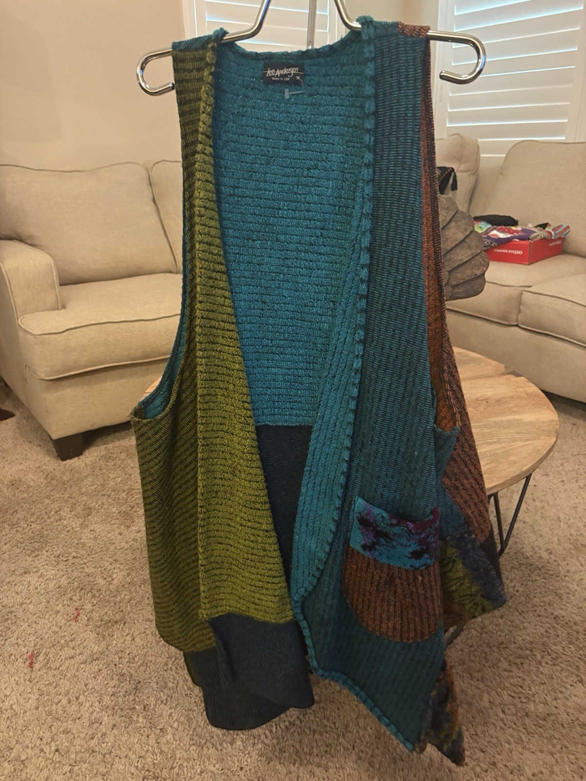 Lee Andersen Long Patchwork Vest, 1X - image 1