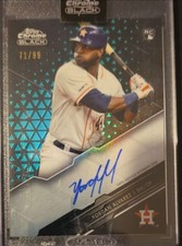 2020-Chrome Black Autographs Yordan Alvarez #CBA-YA Green Refractor /99 (AU, RC)