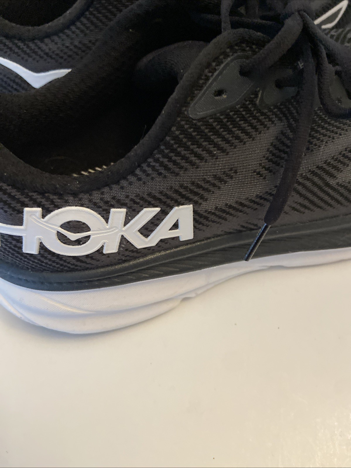Hoka One One Clifton 9 Running Shoes Women's Size 11 D Wide Black White $145 thumbnail 7