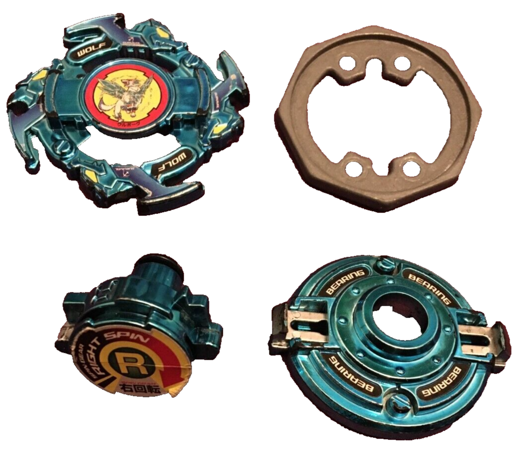 WOLBORG BLUE CHROME BEYBLADE BAKUTEN SHOOT PLASTIC GEN TAKARA GENUINE  VINTAGE - Main Image