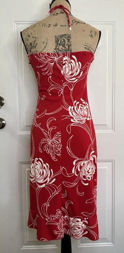 LA BELLE Vintage Dress White Red Floral Print Y2K 90s USA Romantic Ruffle Medium - Picture 2 of 10