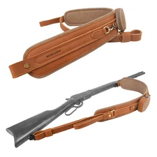 Leather Hunting Rifle Gun Sling Shotgun Shoulder Strap for Henry Marlin