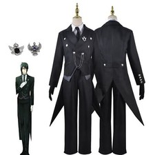 Black Butler Sebas Cosplay Costume Suit Tuxedo Man Vest Shirt Trousers 