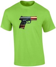 Image of USA American Flag Handgun Pro Gun 2nd Amendement T-Shirt