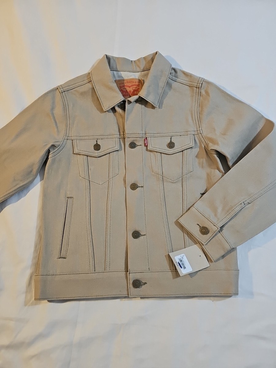 New Levi's Trucker Jacket Tan Denim Jean Youth Boys Medium 10 12