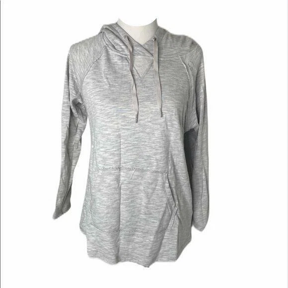 Calvin Klein Hoodie Womens Small Heather Grey Light Weight Pocket Pullover