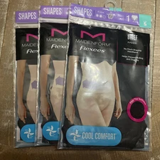 NEW MAIDENFORM FLEXEES SHAPES FIRM 3 BLACK BRIEFS sz S TUMMY CONTROL