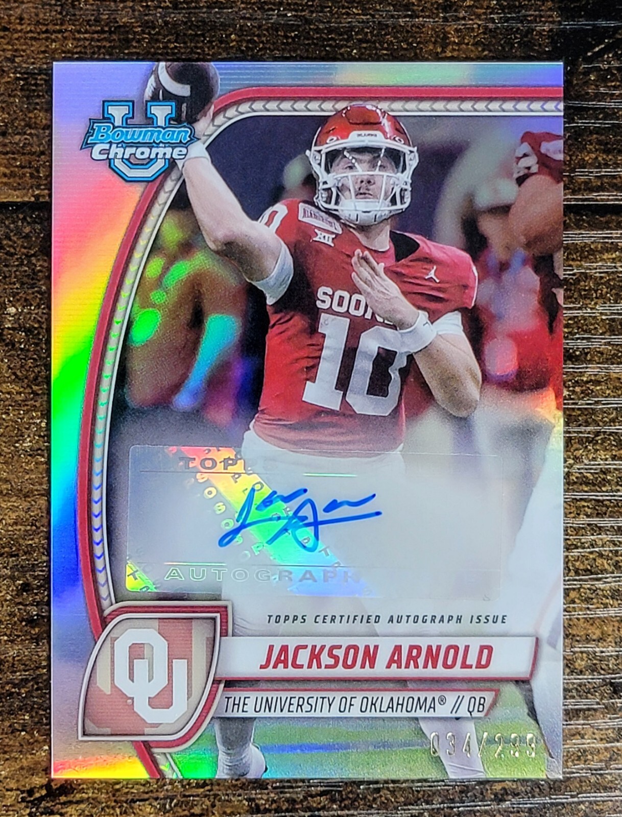 2024 Bowman University Chrome Jackson Arnold Refractor Auto /299 & Bonus