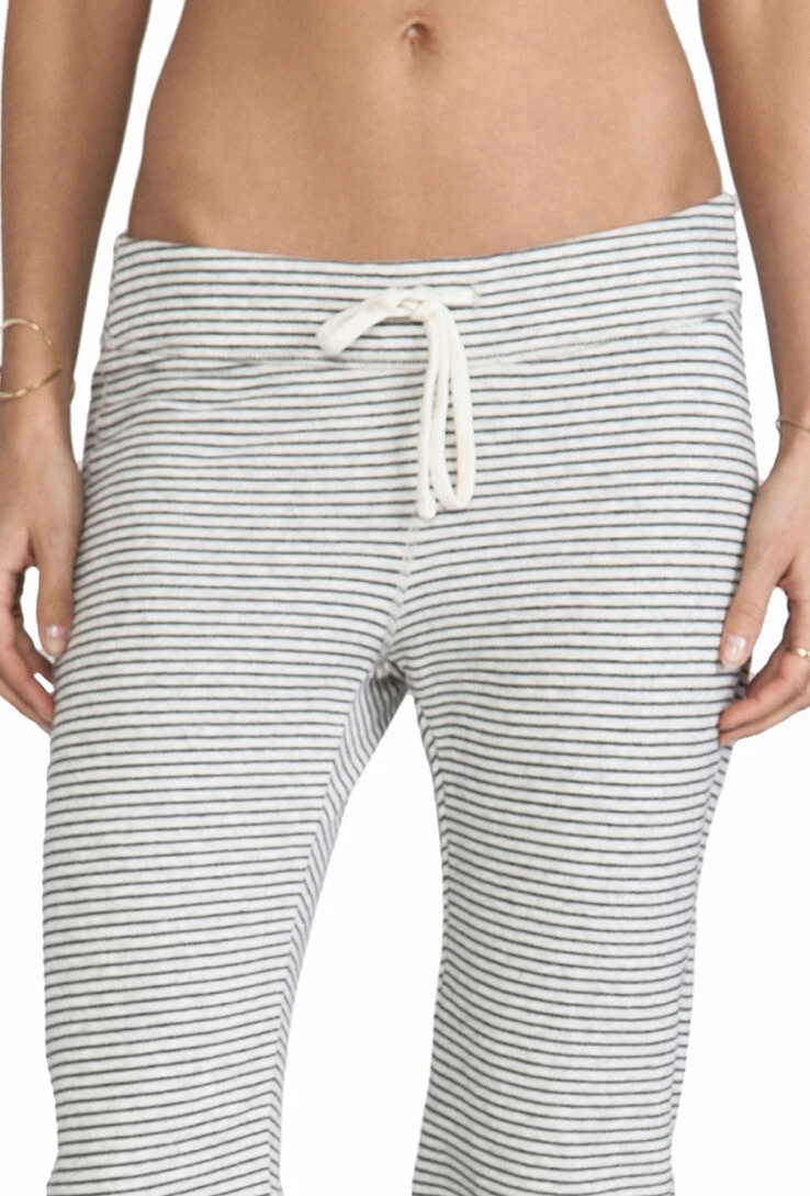 James Perse Vintage Genie Sweatpants White Black Striped joggers