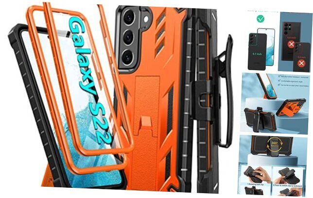 for Protective Case: Military Grade Protection Samsung Galaxy S22 S22 - Orange