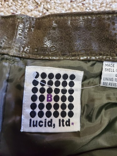 Vintage B Lucid Leather Pants 9 Womens Brown Straight Leg High Rise Y2K NWT - Picture 4 of 13