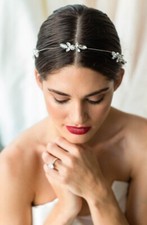 BRIDES AND HAIRPINS AUBREE CRYSTAL HALO BRIDAL/WEDDING SILVER NWT