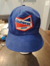 Vintage K PRODUCTS USA MADE Gutwein Seed Farm Patch Trucker Hat Snapback BROKEN