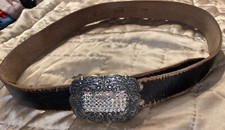 Women s FOSSIL Leather Belt With Stud Belt Size Medium READ