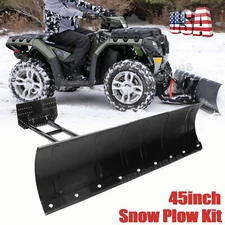 UTV ATV Snow Plow Kit Adjustable 45'' Blade Complete Universal Mounting Package