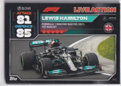 Topps F1 Turbo Attax 2022 Formel Karte 212 Live Action Lewis