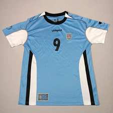 Uruguay Jersey Mens XXL #9 Blue Uhlsports 04/06 La Celeste Soccer Suarez Vintage