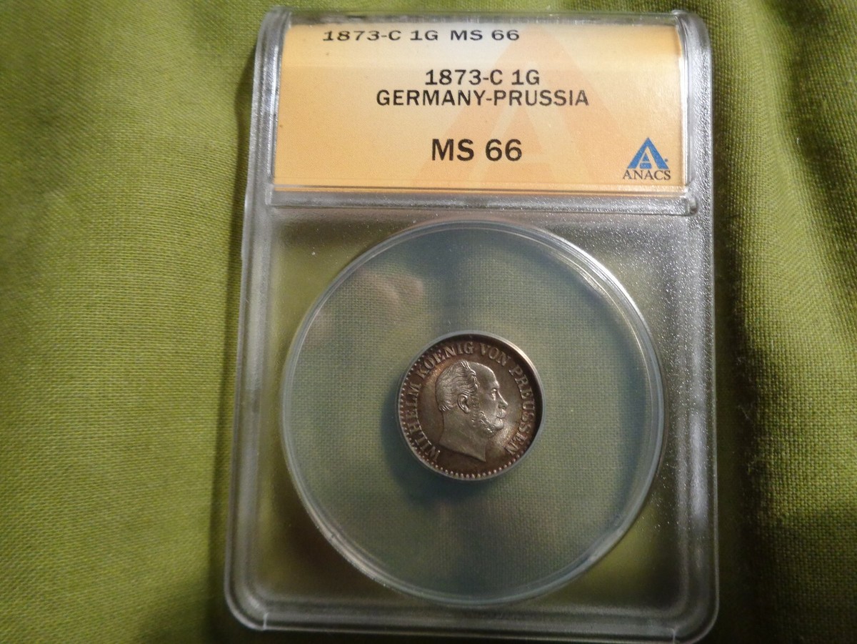1873-c 1 silver groschen, germany-prusssia,anacs ms 66. | eBay